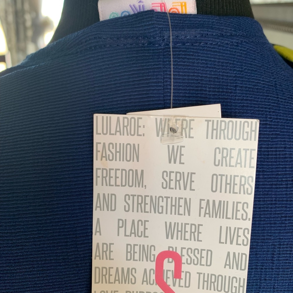 Lularoe Navy Small Joy OS leaf legging set - Picture 5 of 7
